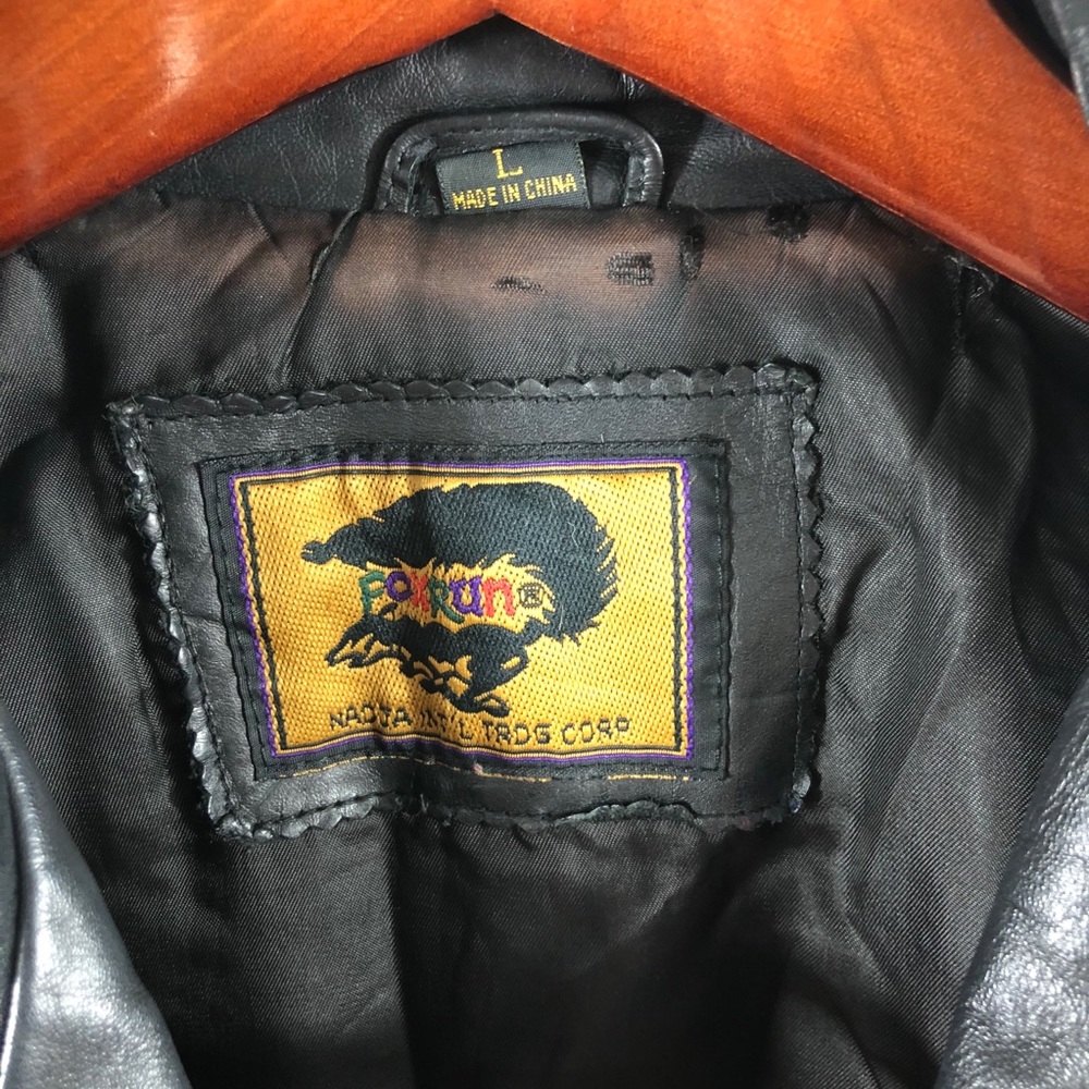 Fox Run Vintage 90’s Leather Moto Jacket Size L - Picture 3 of 7